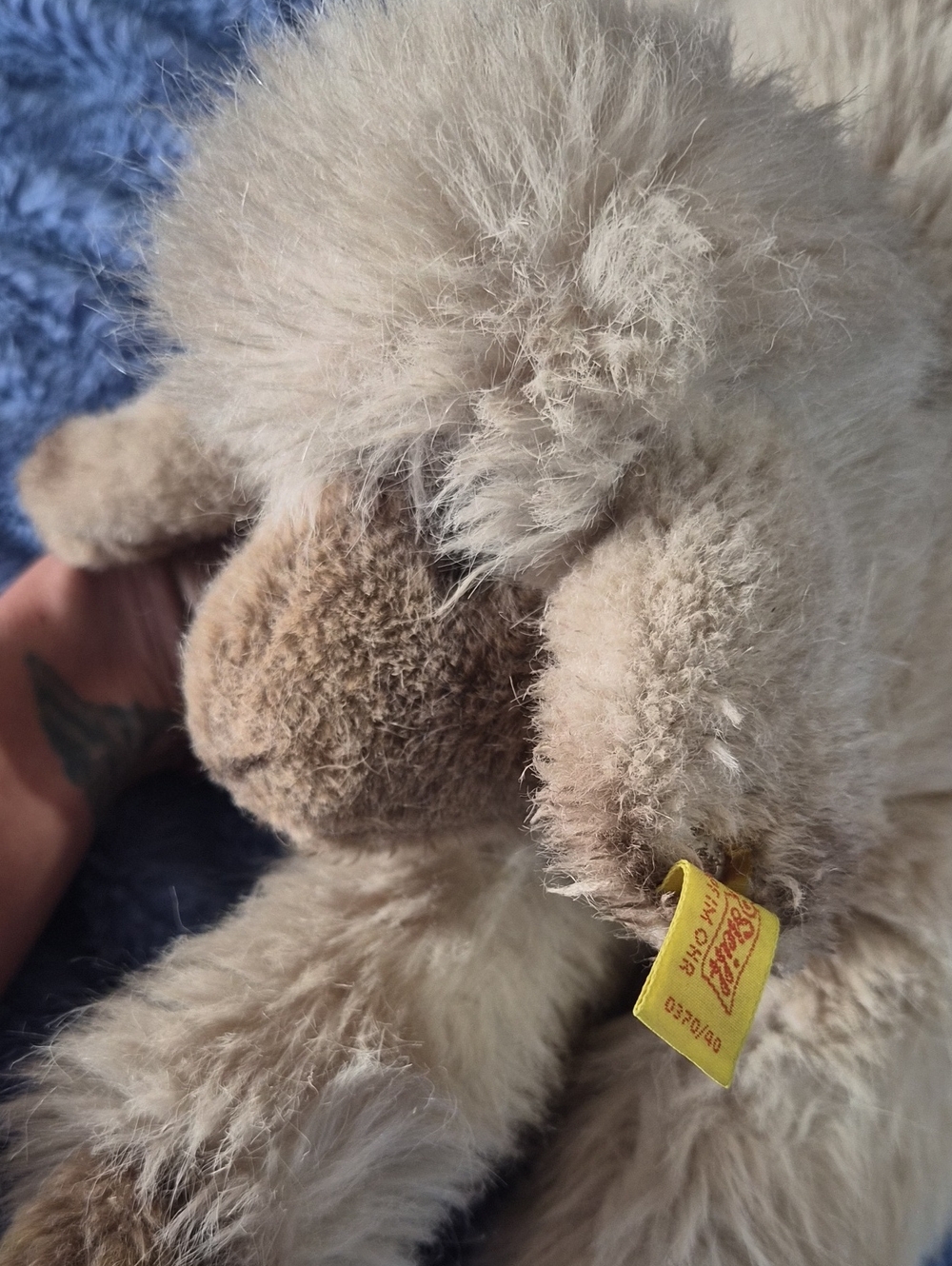 Steiff Plush Lamb - Cream Lamb Toy with Yellow Button Tag